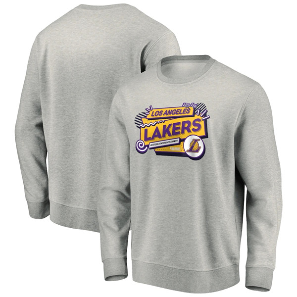 Men's Los Angeles Lakersc Heather Gray 2020 Western Conference Champions Balanced Attack Pullover NBA Sweatshirt
